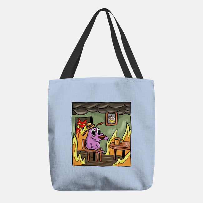 Everything Is Fine Dog-None-Basic Tote-Bag-nickzzarto