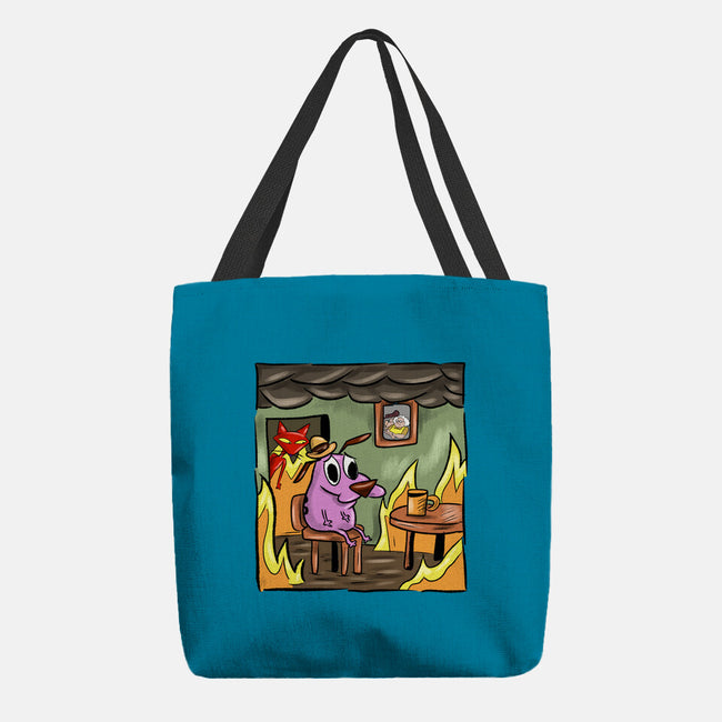 Everything Is Fine Dog-None-Basic Tote-Bag-nickzzarto