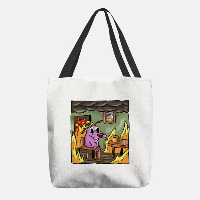 Everything Is Fine Dog-None-Basic Tote-Bag-nickzzarto