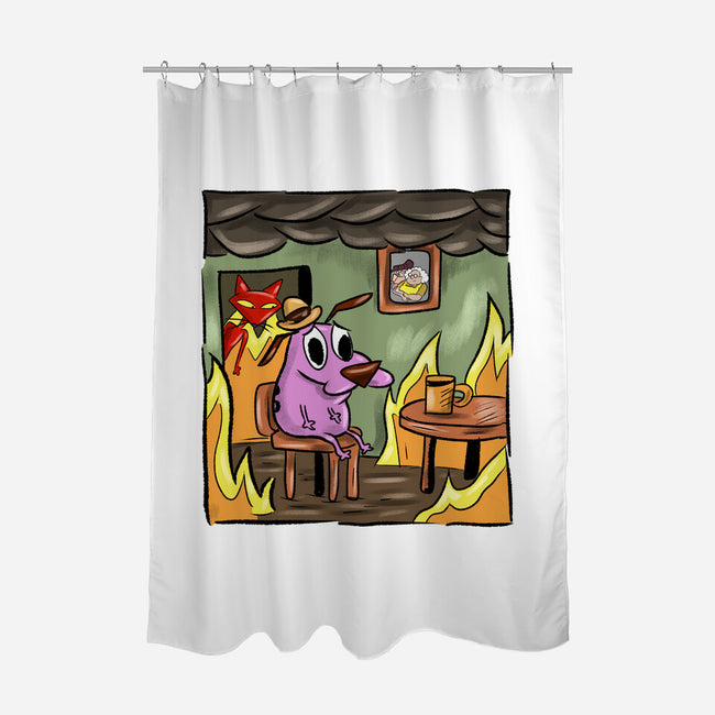 Everything Is Fine Dog-None-Polyester-Shower Curtain-nickzzarto