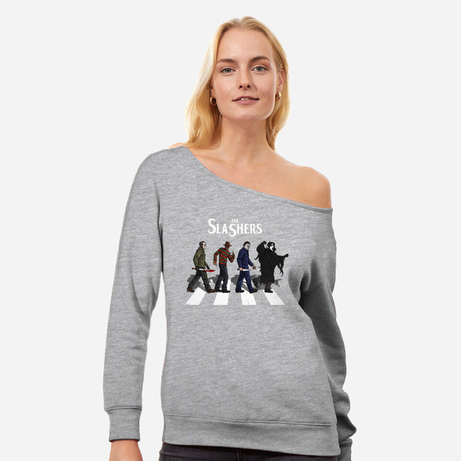 The Slashers-Womens-Off Shoulder-Sweatshirt-drbutler