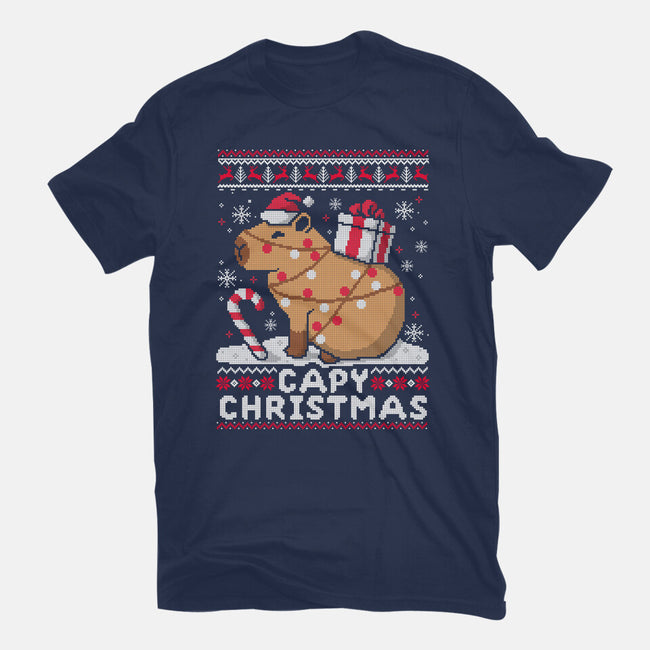 Capy Christmas-Unisex-Basic-Tee-NemiMakeit