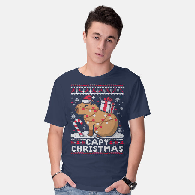 Capy Christmas-Mens-Basic-Tee-NemiMakeit