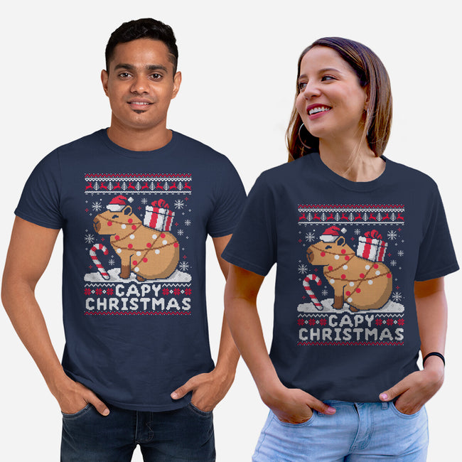 Capy Christmas-Unisex-Basic-Tee-NemiMakeit