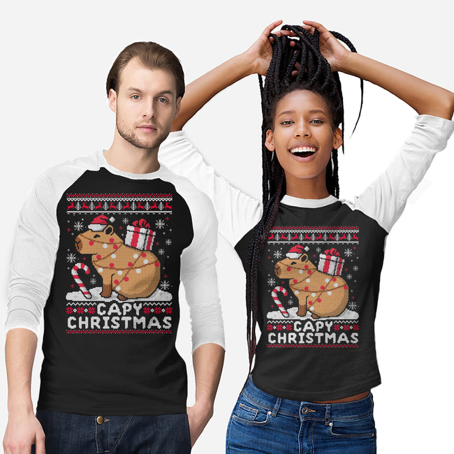 Capy Christmas-Unisex-Baseball-Tee-NemiMakeit