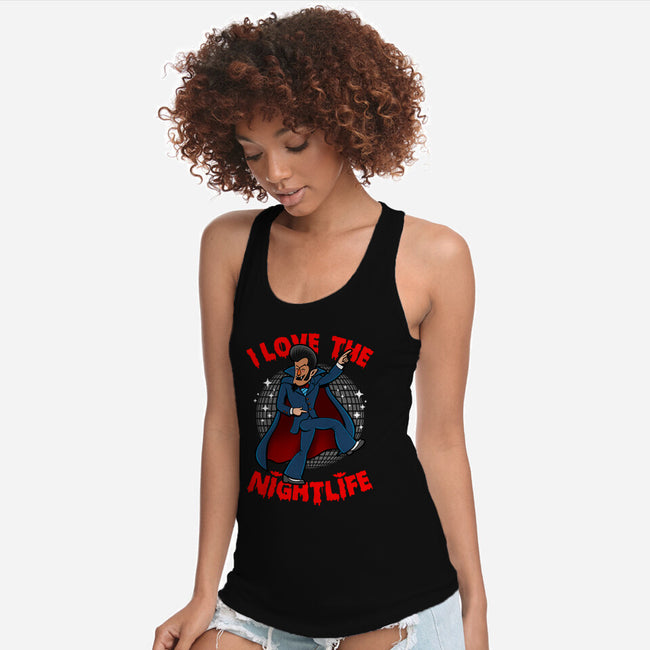 I Love The Nightlife-Womens-Racerback-Tank-Boggs Nicolas