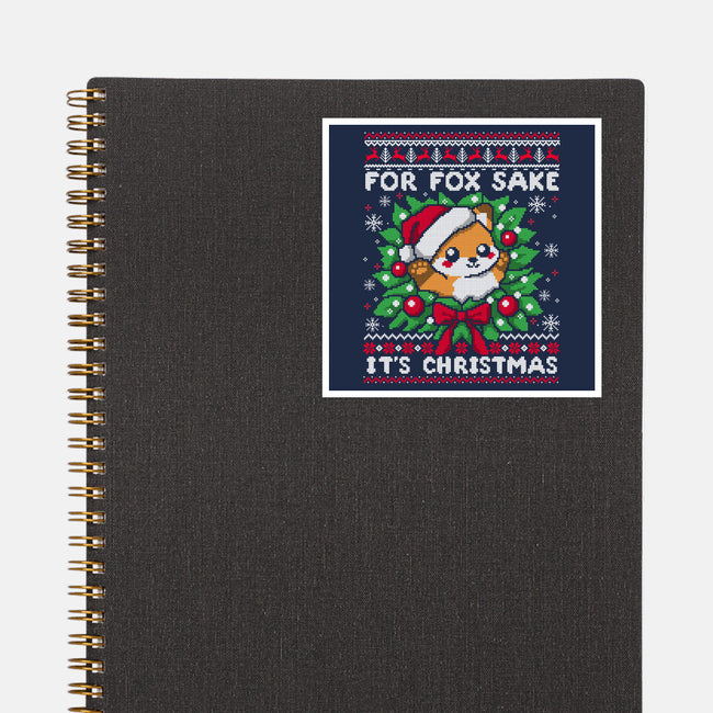 For Fox Sake It's Christmas-None-Glossy-Sticker-NemiMakeit