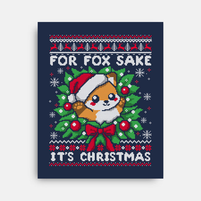 For Fox Sake It's Christmas-None-Stretched-Canvas-NemiMakeit