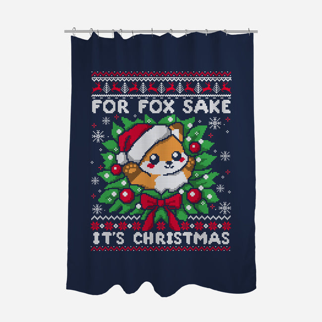 For Fox Sake It's Christmas-None-Polyester-Shower Curtain-NemiMakeit