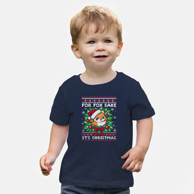 For Fox Sake It's Christmas-Baby-Basic-Tee-NemiMakeit