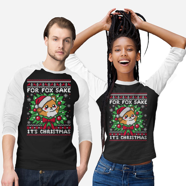 For Fox Sake It's Christmas-Unisex-Baseball-Tee-NemiMakeit