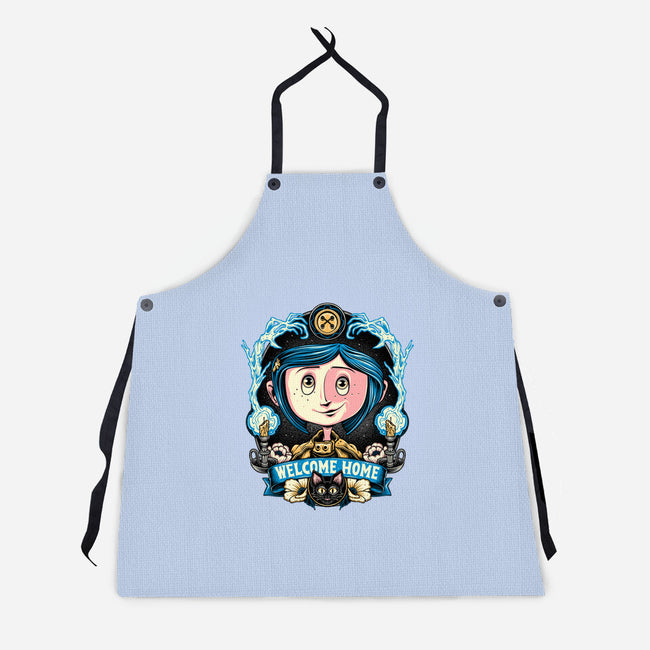 Welcome Home Coraline-Unisex-Kitchen-Apron-momma_gorilla