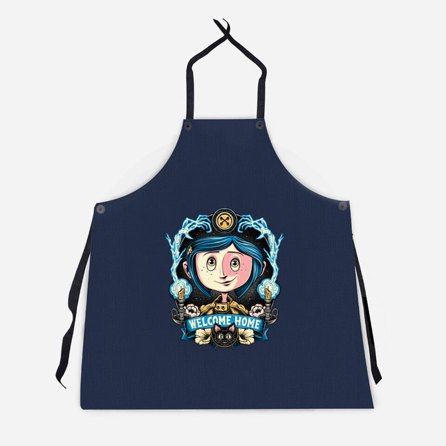 Welcome Home Coraline-Unisex-Kitchen-Apron-momma_gorilla