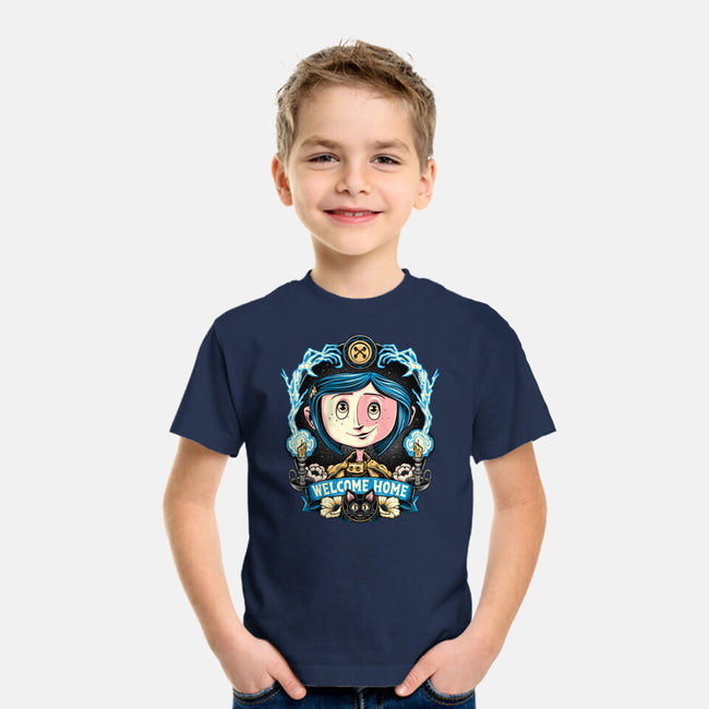 Welcome Home Coraline-Youth-Basic-Tee-momma_gorilla