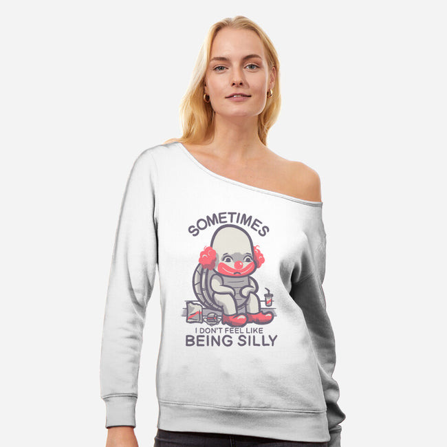 Silly Turtle-Womens-Off Shoulder-Sweatshirt-Aarons Art Room