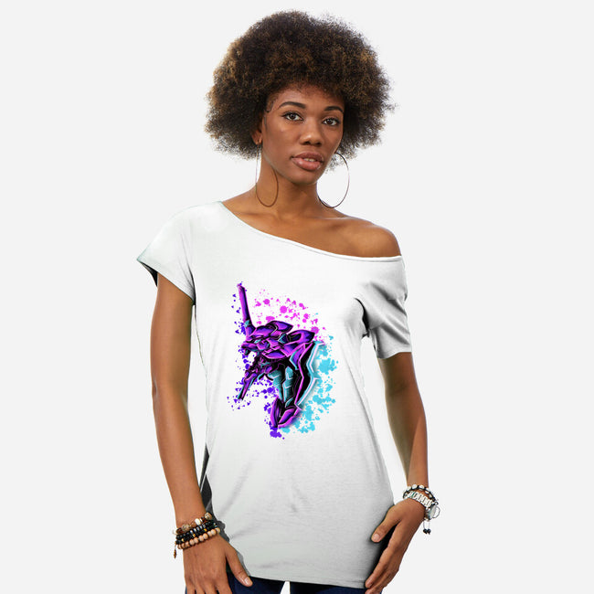 One Mecha-Womens-Off Shoulder-Tee-nickzzarto