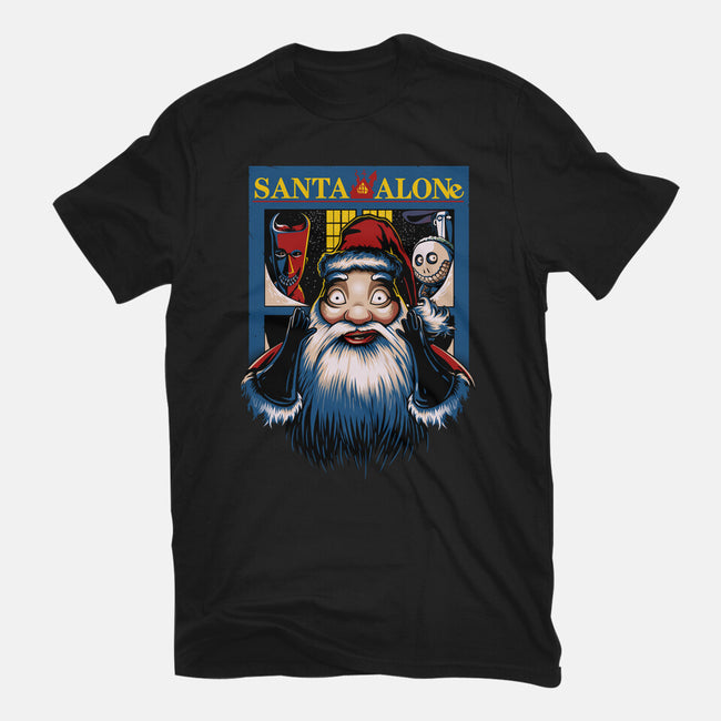 Santa Alone-Womens-Fitted-Tee-daobiwan