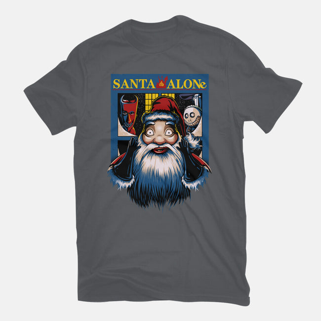 Santa Alone-Womens-Fitted-Tee-daobiwan