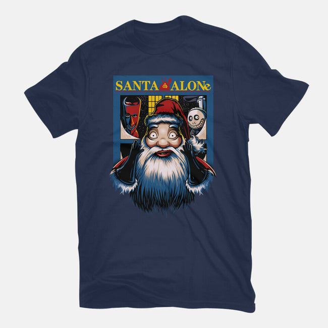 Santa Alone-Womens-Fitted-Tee-daobiwan