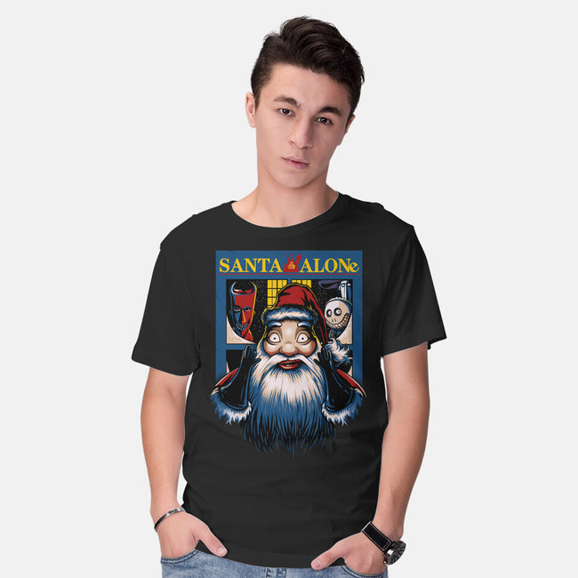 Santa Alone-Mens-Basic-Tee-daobiwan