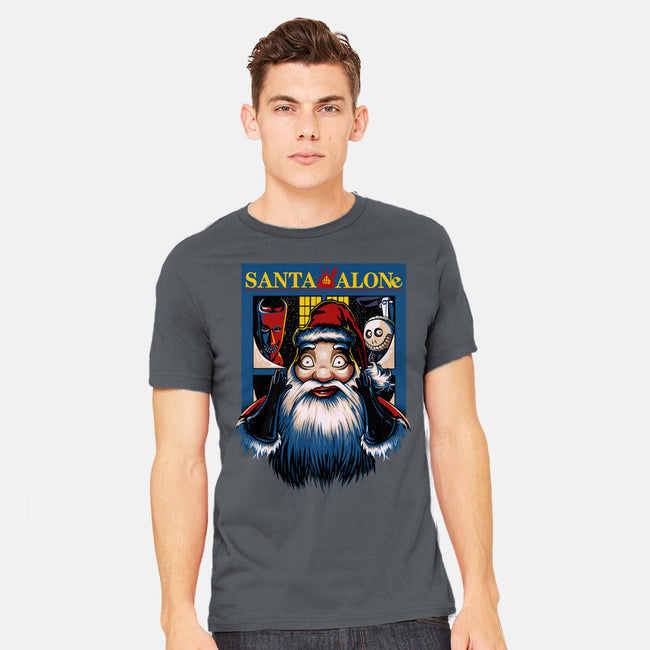 Santa Alone-Mens-Heavyweight-Tee-daobiwan