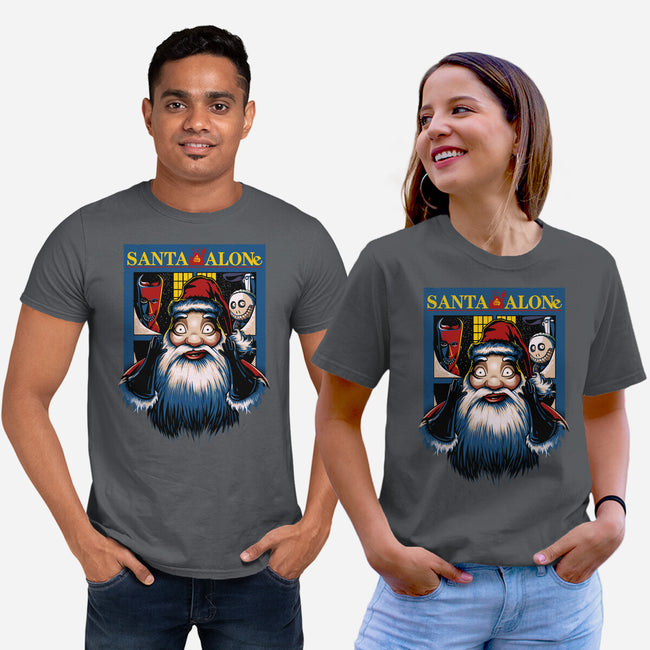 Santa Alone-Unisex-Basic-Tee-daobiwan