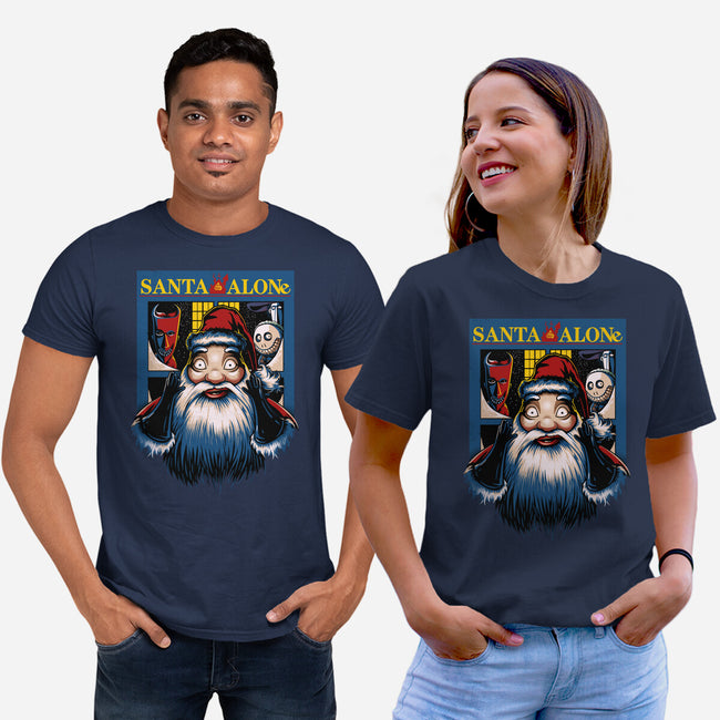 Santa Alone-Unisex-Basic-Tee-daobiwan