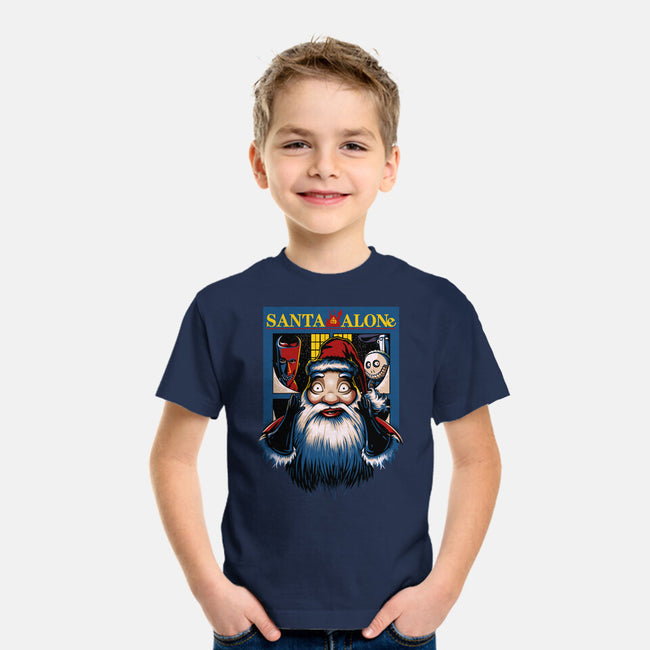 Santa Alone-Youth-Basic-Tee-daobiwan