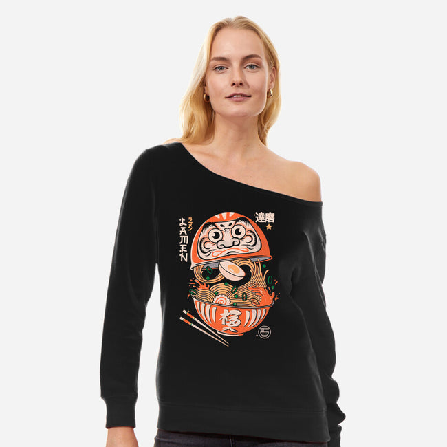 Daruma Noodles-Womens-Off Shoulder-Sweatshirt-Eoli Studio