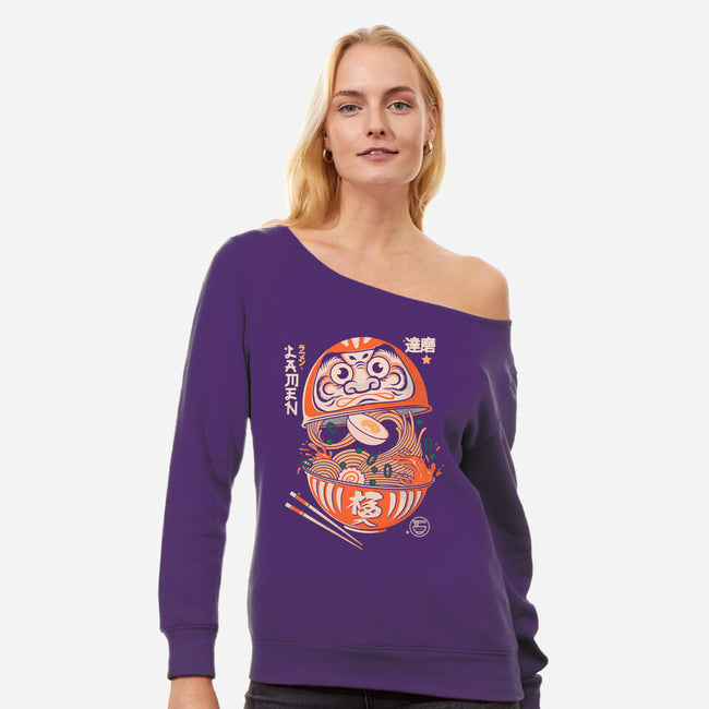 Daruma Noodles-Womens-Off Shoulder-Sweatshirt-Eoli Studio