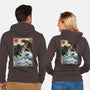 Monster King Vs Great Old One-Unisex-Zip-Up-Sweatshirt-DrMonekers