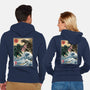 Monster King Vs Great Old One-Unisex-Zip-Up-Sweatshirt-DrMonekers