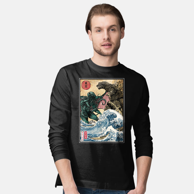 Monster King Vs Great Old One-Mens-Long Sleeved-Tee-DrMonekers