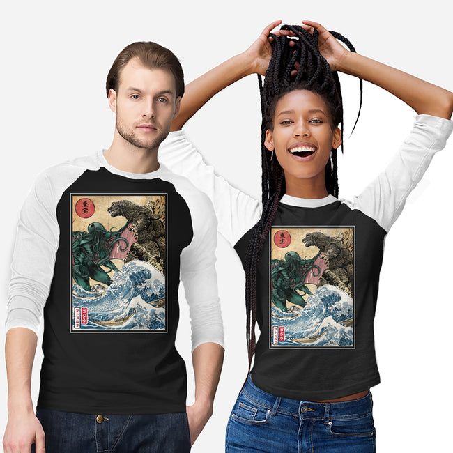 Monster King Vs Great Old One-Unisex-Baseball-Tee-DrMonekers