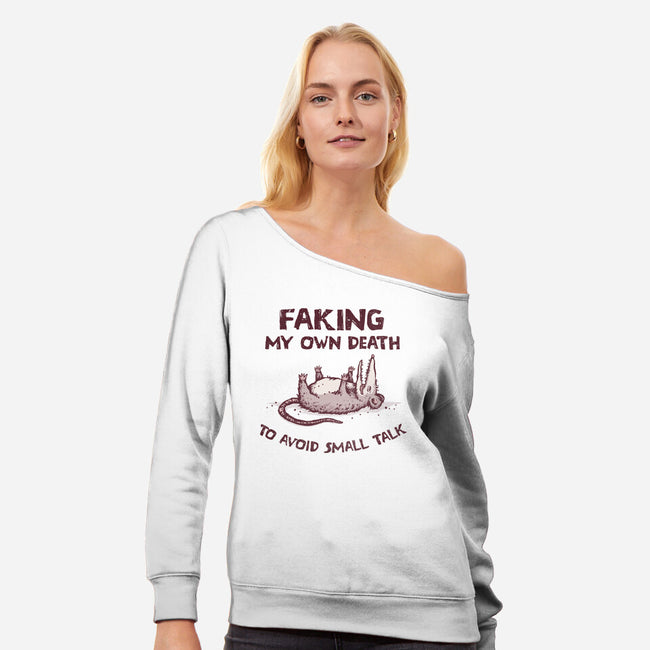 Faking My Own Death-Womens-Off Shoulder-Sweatshirt-kg07