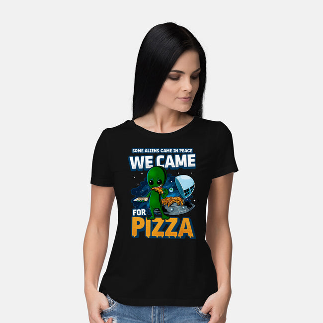 We Came For Pizza-Womens-Basic-Tee-LtonStudio