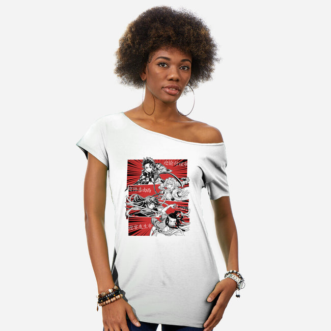 Swordsmith Village Arc Squad-Womens-Off Shoulder-Tee-Astrobot Invention