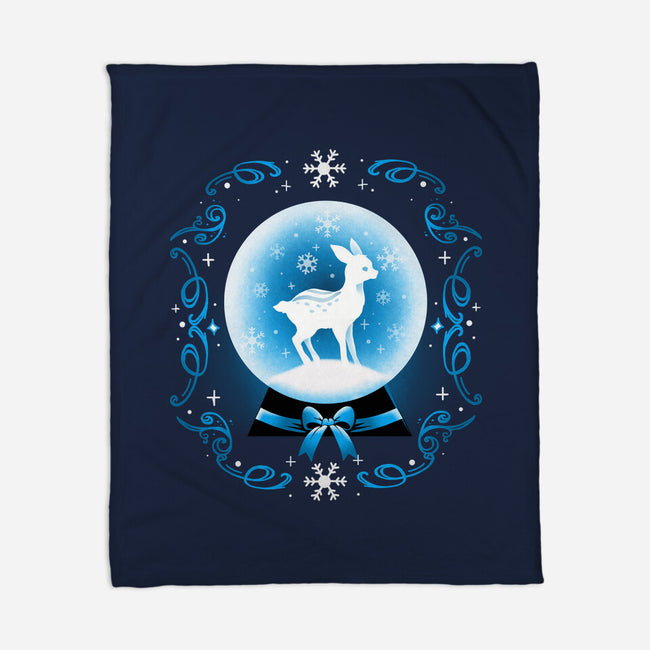 Snow Globe Deer-None-Fleece-Blanket-Vallina84