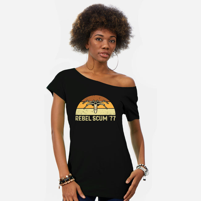 Vintage Scum 77-Womens-Off Shoulder-Tee-retrodivision