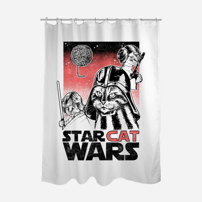 Star Cat Wars-None-Polyester-Shower Curtain-Umberto Vicente