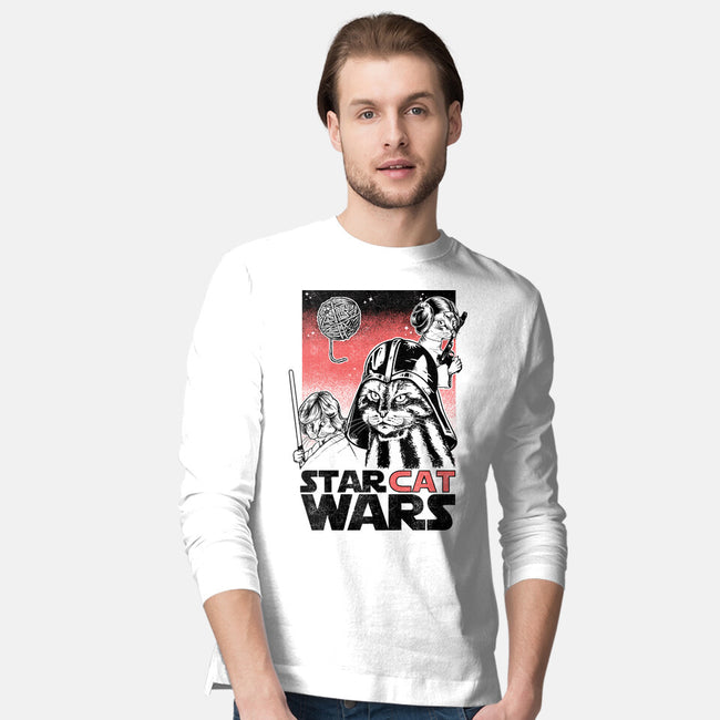 Star Cat Wars-Mens-Long Sleeved-Tee-Umberto Vicente