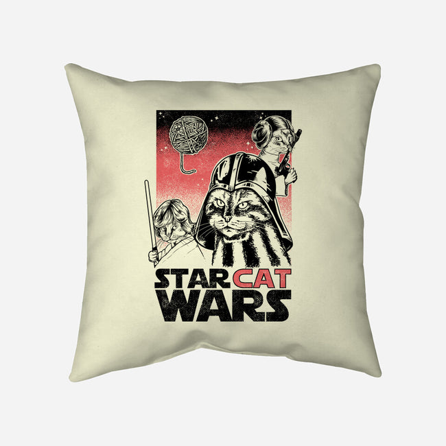 Star Cat Wars-None-Removable Cover-Throw Pillow-Umberto Vicente