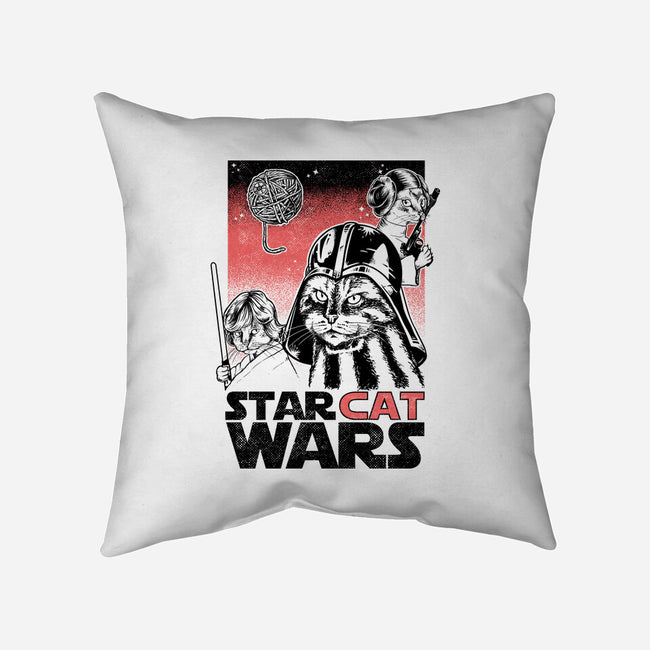 Star Cat Wars-None-Removable Cover-Throw Pillow-Umberto Vicente