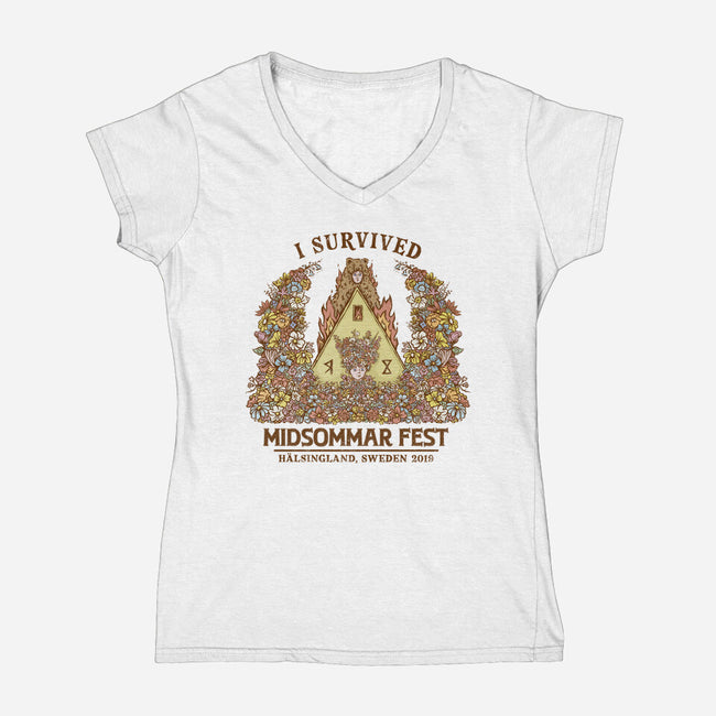 I Survived Midsommar Fest-Womens-V-Neck-Tee-kg07