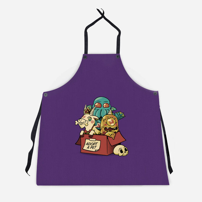 Adopt A Monster Kawaii Pet-Unisex-Kitchen-Apron-tobefonseca