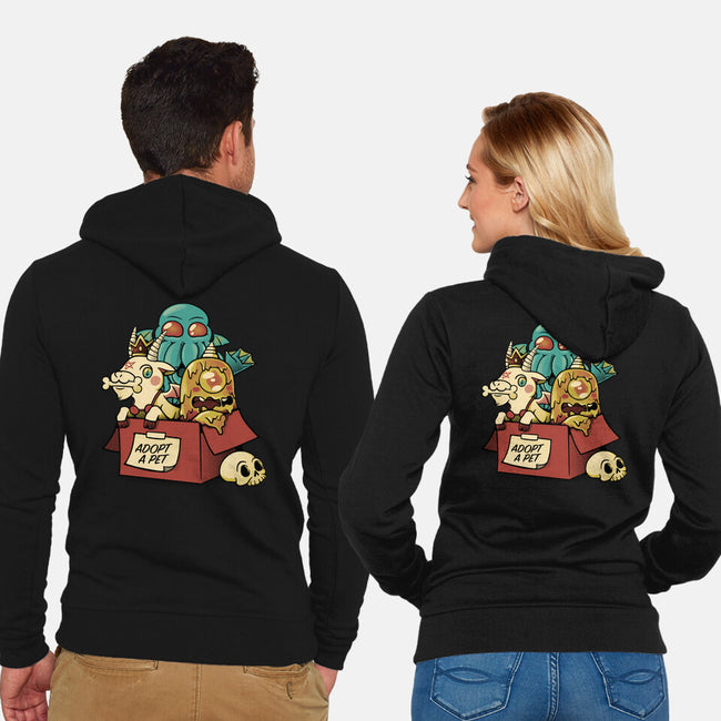 Adopt A Monster Kawaii Pet-Unisex-Zip-Up-Sweatshirt-tobefonseca