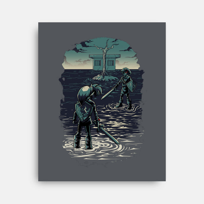 Link Vs Dark Link-None-Stretched-Canvas-Diego Oliver