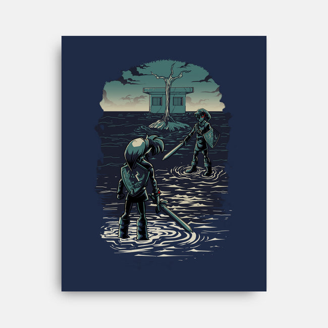 Link Vs Dark Link-None-Stretched-Canvas-Diego Oliver