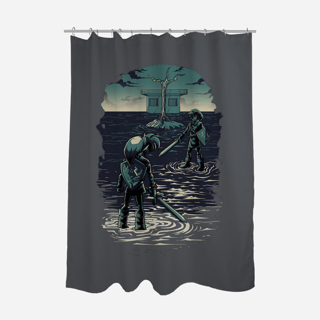 Link Vs Dark Link-None-Polyester-Shower Curtain-Diego Oliver