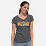 Vintage Leaf-Womens-V-Neck-Tee-retrodivision